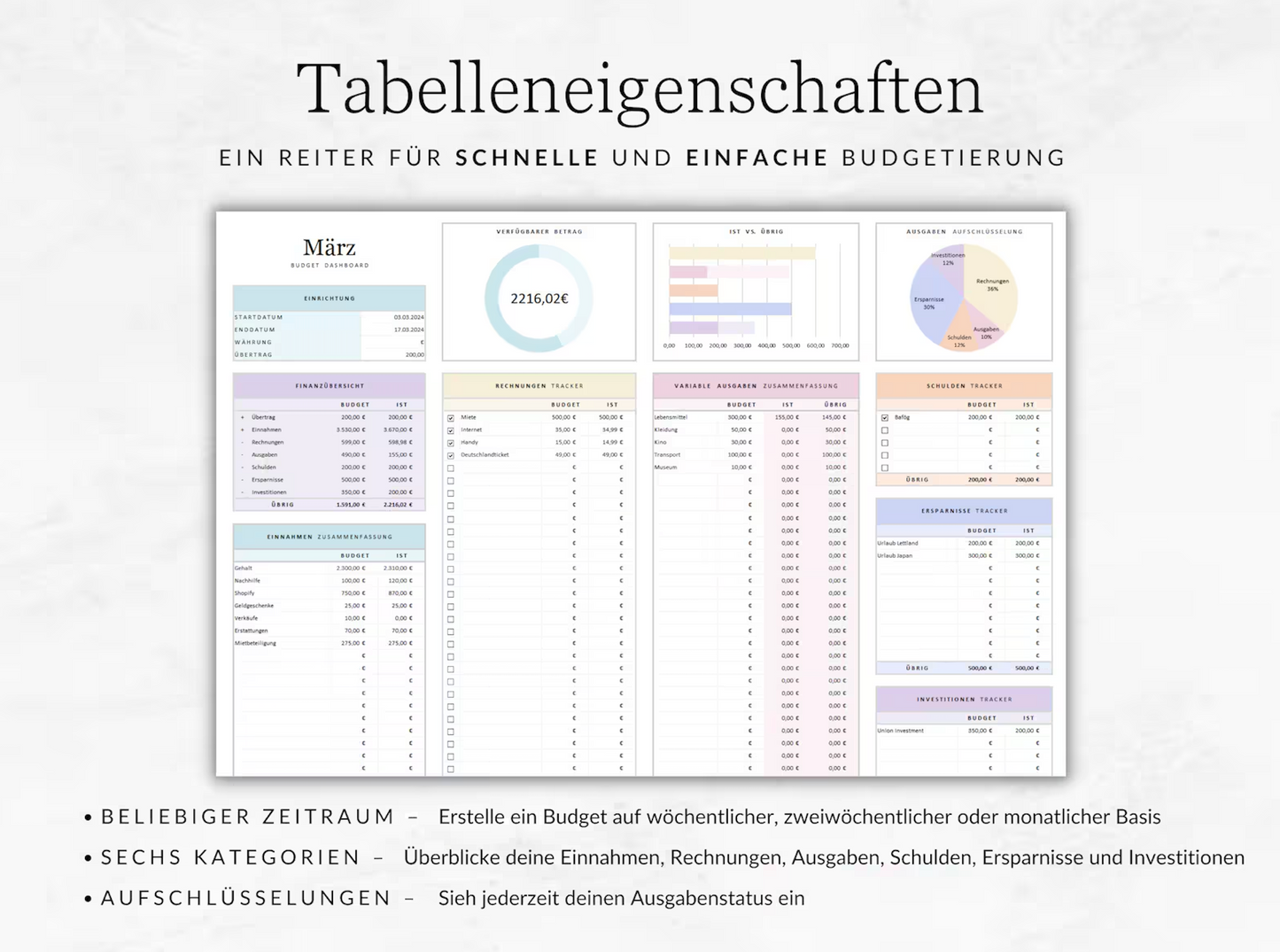 Monatliches Haushaltsbuch