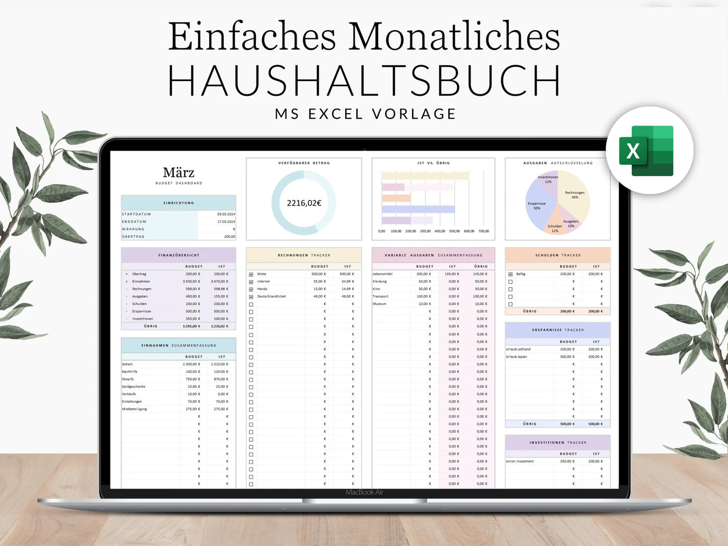 Monatliches Haushaltsbuch